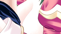 Petite anime girl blows thin cock on her knees