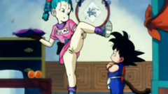 Funny cartoon babe sucks his little prick