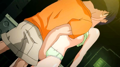 He puts his hand under her tiny panties - anime toon