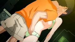 He puts his hand under her tiny panties - anime toon