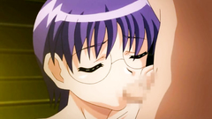 Sweet nerdy babe blows dick on her knees