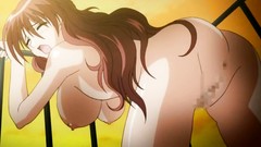 Busty redhead anime girl gets drilled from behind