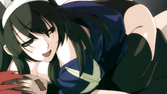 Sweet brunette in black stockings fucks her lover