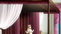 Hot blonde elf swallows hard dick on her knees