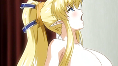 Hot blonde elf swallows hard dick on her knees