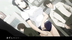 Busty black-haired cutie in hardcore gangbang action