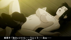 Busty black-haired cutie in hardcore gangbang action