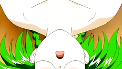 Anime girl with green hair and hot body in hentai toon