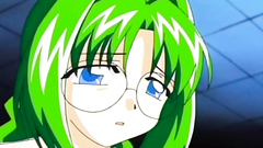 Threesome fuck with slender anime teens in the bedroom