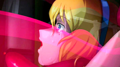Sexy naked blonde abused by horny pink tentacles