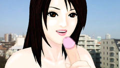 Handsome black-haired babe waits for a cumshot