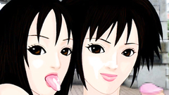 Handsome black-haired babe waits for a cumshot