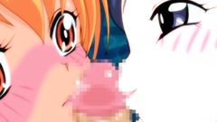 Barely legal cuties in hardcore hentai toon with a lot of cum