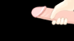 Brunette schoolgirl strokes her big cock in sex toon