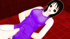 Adorable black-haired babe swallows big erection