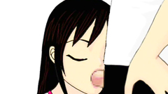 Brunette girl strokes hard cock with her boobies