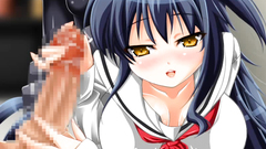 Young hentai girl strokes huge cock like a pro