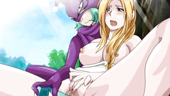 Busty blonde gets pleasured to orgasm by ugly monster