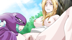 Sexy blonde spreads her legs and gets pleasured