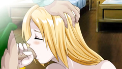 Sweet blondie deepthroats massive cock