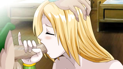 Sweet blondie deepthroats massive cock