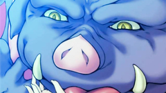 Ugly monster bands young hentai cutie in her cunt