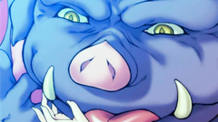 Ugly monster bands young hentai cutie in her cunt