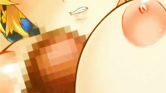 She strokes that cock until it jizzes on her her tits