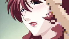 Redhead babe deepthroats erection on her knees