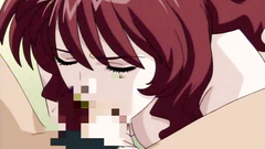 Redhead babe deepthroats erection on her knees