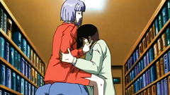 Passionate hentai fuck with busty girl in the library