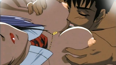 Passionate hentai fuck with busty girl in the library