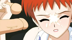 Young and sexy babe takes facial on her knees