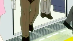 Blonde babe with huge breasts molested in train