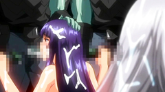 Sweet hentai girls takes bukkake on her knees