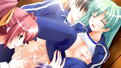 Sweet anime girls in passionate group sex orgy