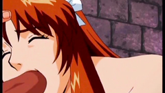 Many hard cocks for redhead seductive babe