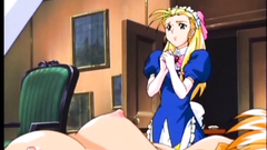 Young blonde in classy stockings gets fucked on the table