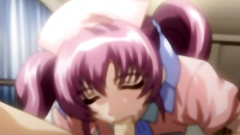 She gets her face covered with cum after sloppy blowjob