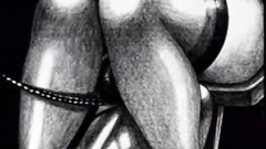 Face sitting adventures in BDSM black and white cartoon