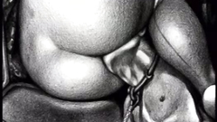 Face sitting adventures in BDSM black and white cartoon