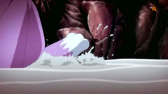 Little schoolgirls in erotic hentai cartoon