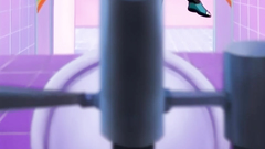 Redhead teen tastes cock on the restroom's floor