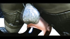 Female chick gets facefucked by futanari robot