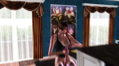 Two hot babes in fishnet stockings having fun together