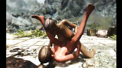 Fantasy fuck between busty babes with big cocks