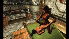 Tanned 3d babes with big cocks fucking each other