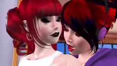 3D shemales fucking each other's buttholes