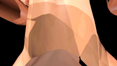 Big breasted babe in blue bra in 3d video