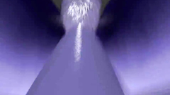 Purple-skinned babe with giant cock touches herself